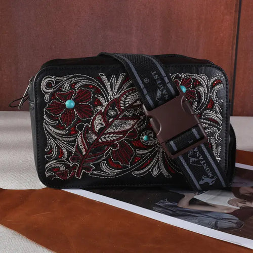 Montana West Embroidered Floral Cut-Out Belt Bag