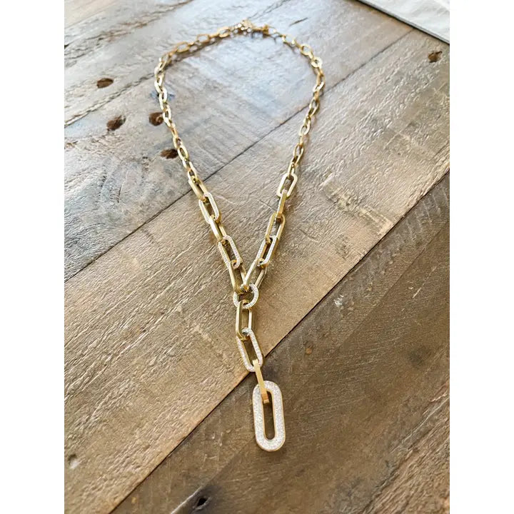 Paperclip Lariat Drop Necklace