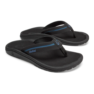 Olukai Men's Ohana Palua Sandals-Black/Slate Blue