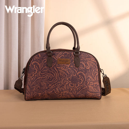 Wrangler Vintage Floral Printed Duffle Bag - Coffee