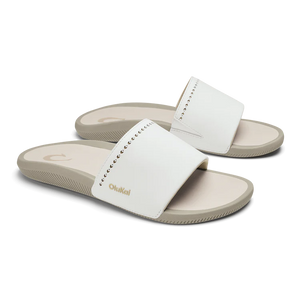 Olukai Women's Ulele Slide- Bright White/Tapa