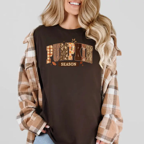 Plaid Pumpkin Season Fall Tee