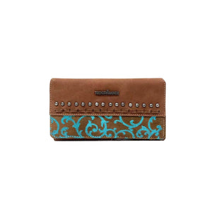 Trinity Ranch Hair On Cowhide Collection Wallet- Brown