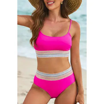 Striped Patchwork Swimsuit