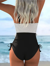 Striped One-Piece Swim Suit