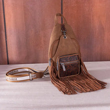 Montana West Tooled Fringe Sling Bag