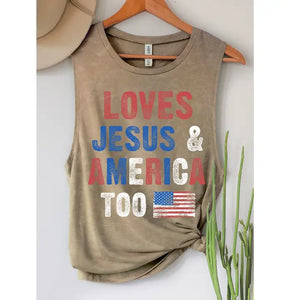 Love Jesus and America Too Tank Top