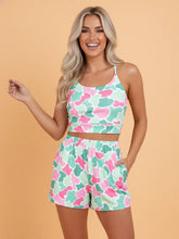 Camo Cropped Tank and Short Set