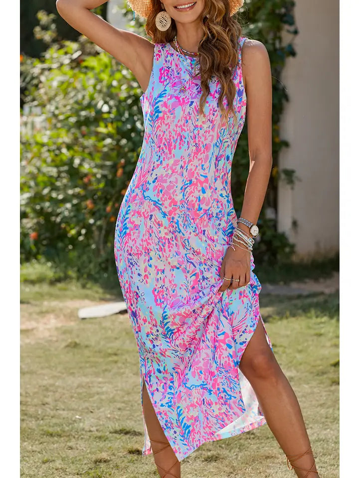 Floral Sleeveless Maxi Dress