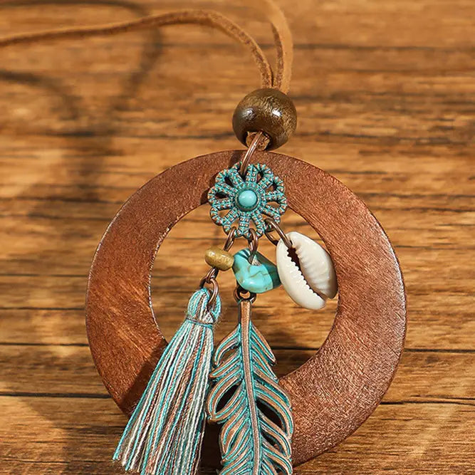 Western Vintage Tassel Turquoise Necklace