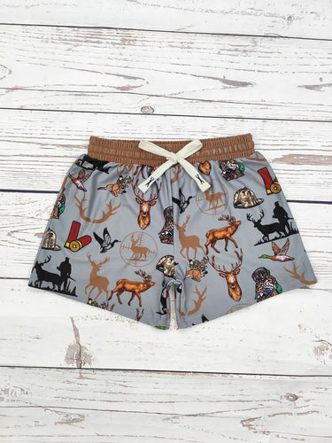 Deer Printed Baby Boys Beach Shorts