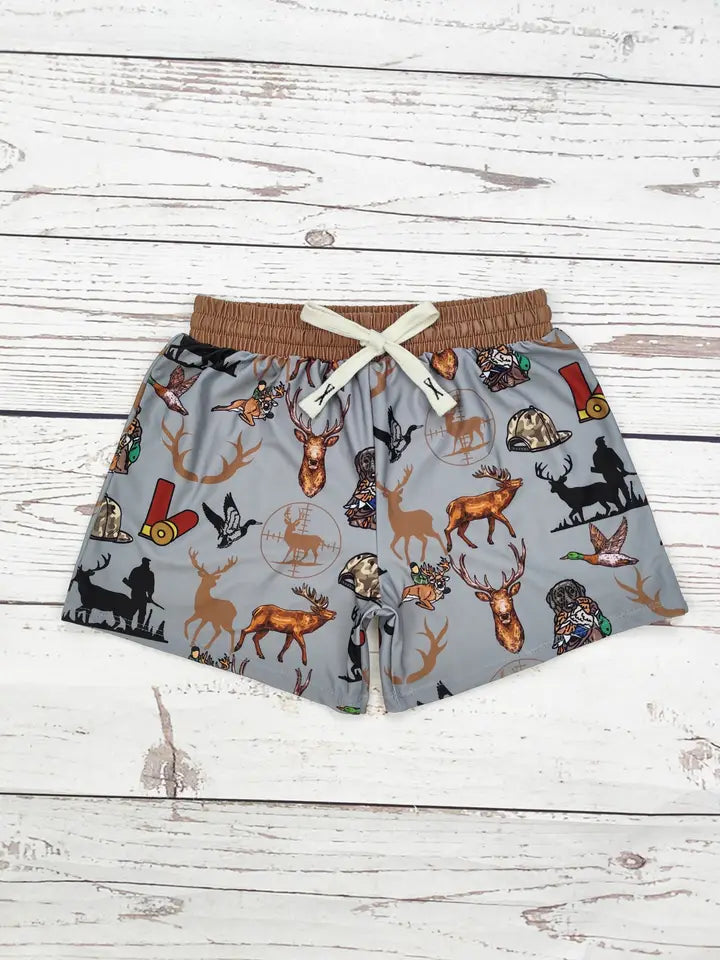 Deer Printed Baby Boys Beach Shorts