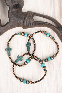 Coppertone Beaded Bracelet Set (2 options)
