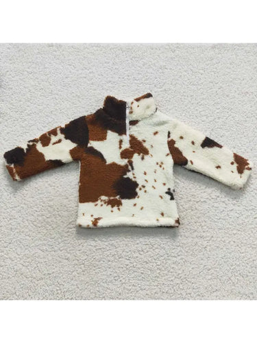 Western Thick Cow Print Kid's Pullover