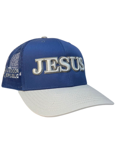 Jesus Snapback - Light Blue/Light Grey