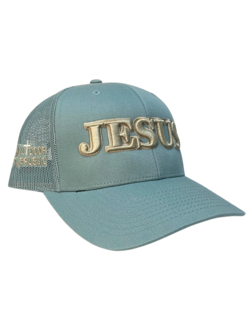 Jesus Snapback- Solid Smoke Blue