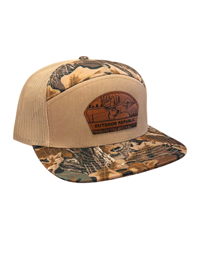 Harvest Buck Leather Patch Snapback-Realtree Advantage/Khaki