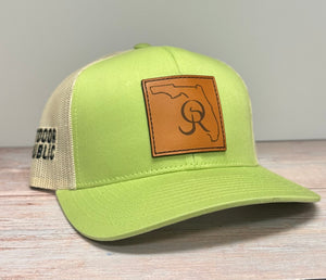 State Road Leather Patch Snapback -Green Glow/Beige