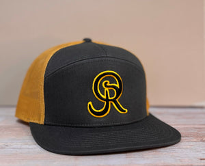 OR Logo Flat Bill Snapback - Charcoal/Old Gold