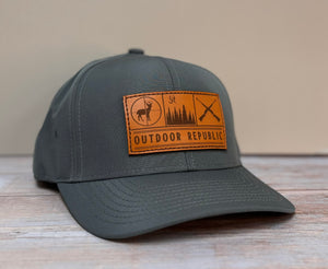 Outdoor Republic Trio Leather Patch Snapback- Graphite