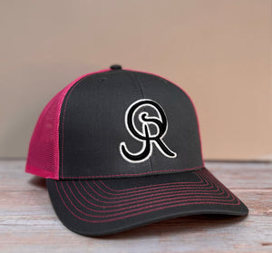 OR Logo Snapback-Charcoal/Pink