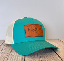 Florida OR Leather Patch Snapback- Teal/Beige