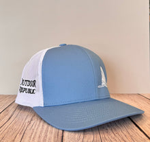 Redfish Tail Snapback- Columbia Blue/White