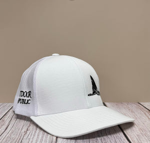 Redfish Tail Snapback- Solid White