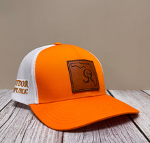 State Road Leather Patch Low Profile Snap Back- Tangerine/White