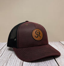 OR Leather Circle Patch-Burgandy/Black