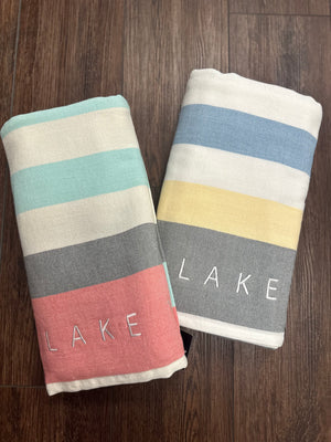 Lake Vibes Beach Towel (2 color options)