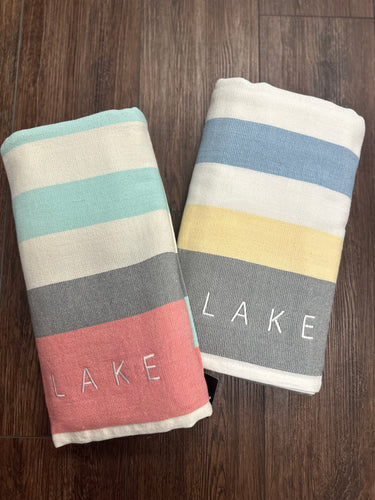 Lake Vibes Beach Towel (2 color options)