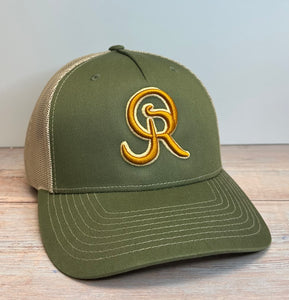 OR Logo Snapback- Army Olive Green/Tan