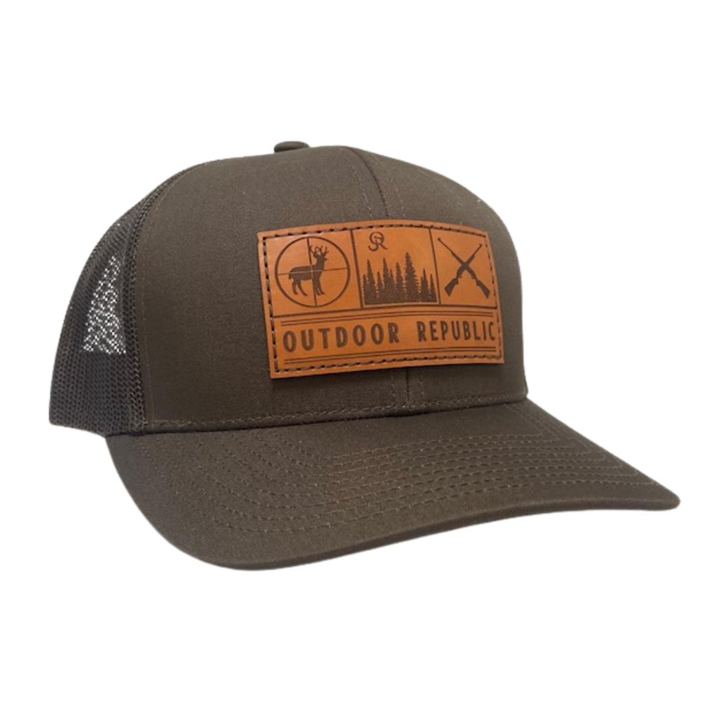 Hunt Trio-Solid Brown Snapback