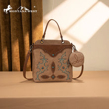 Montana West Embroidered Boot Scroll Top Handle Crossbody With Coin Pouch (2 color options)