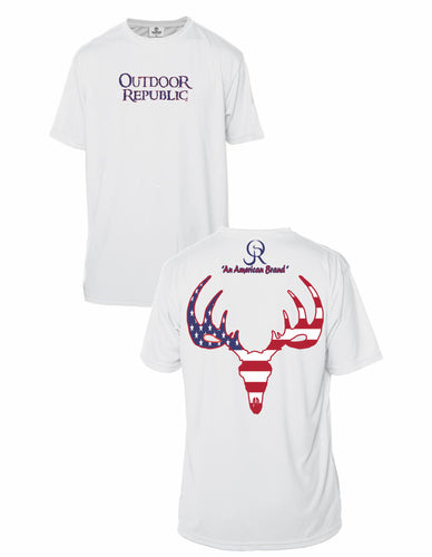 Patriotic Buck Short Sleeve UPF 50 Performance Shirt