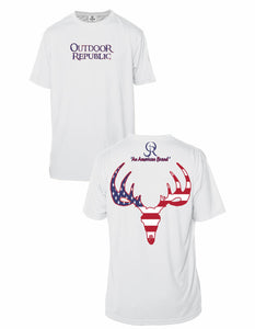 Patriotic Buck Short Sleeve UPF 50 Performance Shirt