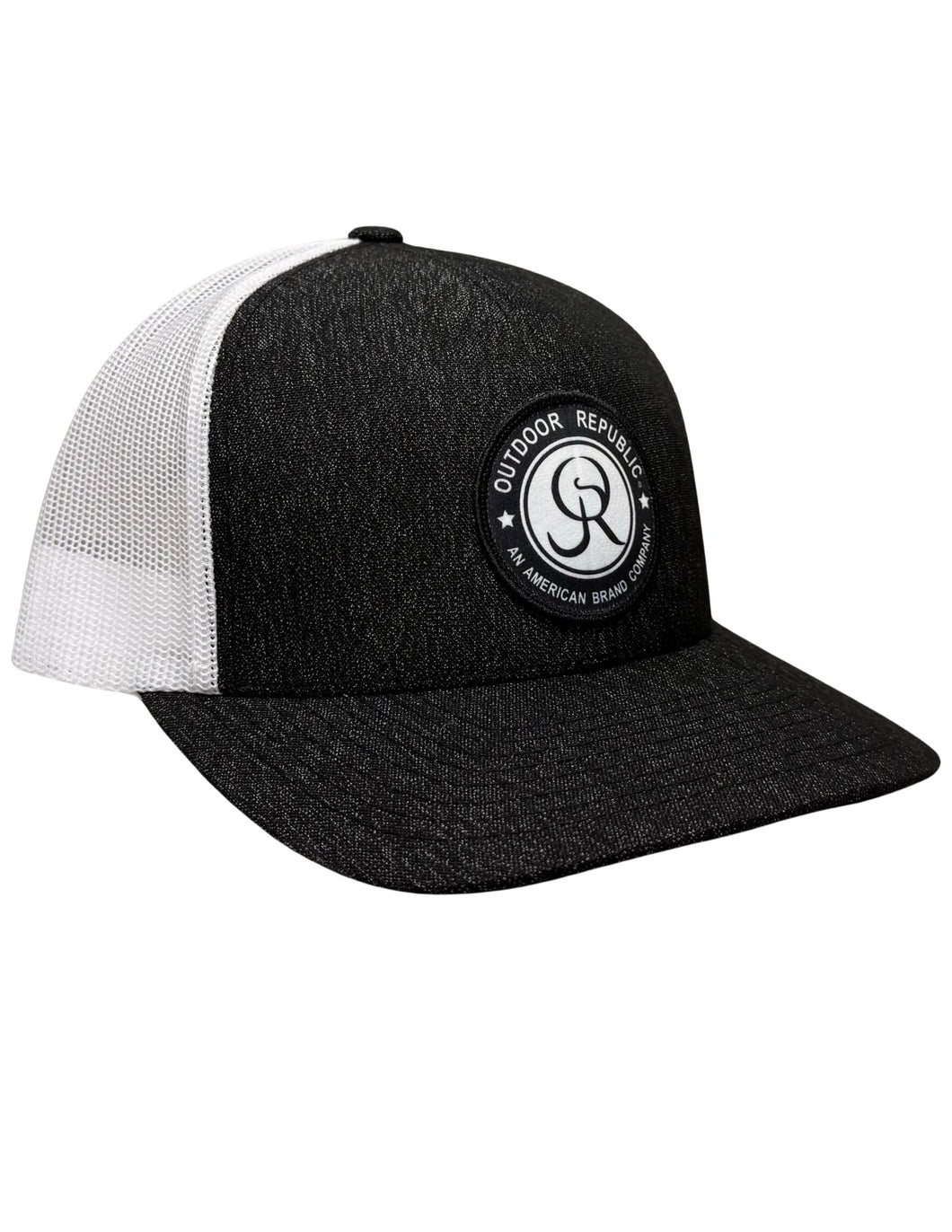 Circle Patch Snapback-Heather Black/White