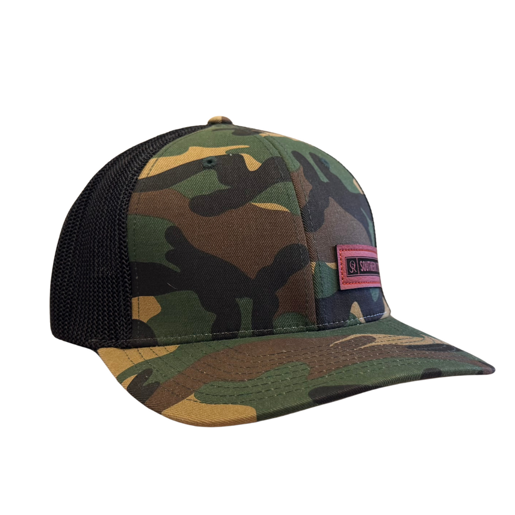OR Southern Style Fitted Headwear- Green Camo/Black