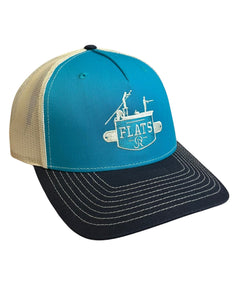 OR Flats Snapback Headwear- Blue/Teal/Birch