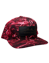 Outdoor Republic Fish Camp Leather Patch Mossy Oak Guide Snapback- Crimson