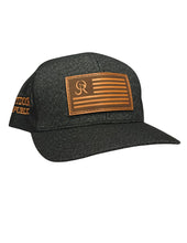 Leather OR Flag Snapback- Heather Black