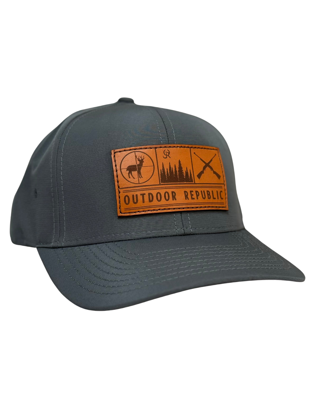 Outdoor Republic Trio Leather Patch Snapback- Graphite