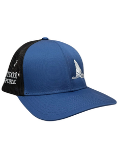 Redfish Tail Snapback- Ocean Blue/Charcoal