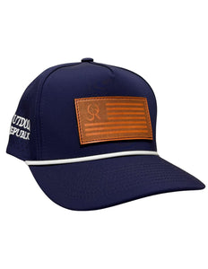 Leather OR Flag Snapback- Solid Navy