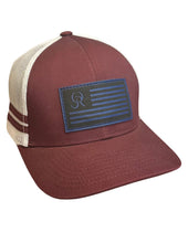 Leather OR Flag Snapback- Maroon/White