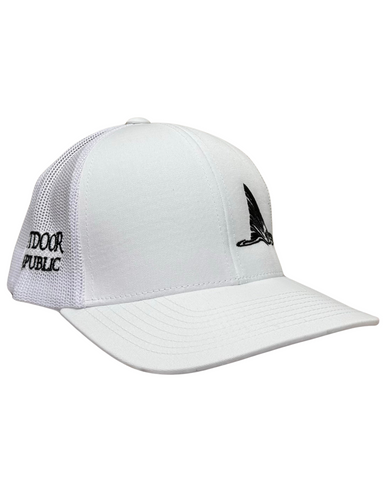 Redfish Tail Snapback- Solid White