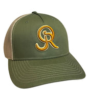 OR Logo Snapback- Army Olive Green/Tan