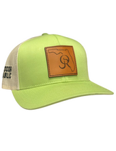 State Road Leather Patch Snapback -Green Glow/Beige