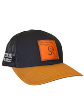 State Road Leather Patch Snapback- Navy/Buck